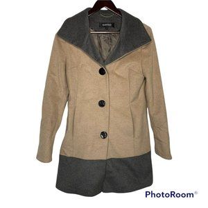 Ellen Tracy‎ Women's wool blend Tan and Gray Coat Size 2